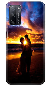 Couple Sea shore Mobile Back Case for Oppo A53s 5G (Design - 13)