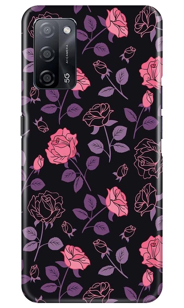 Rose Black Background Case for Oppo A53s 5G