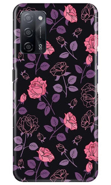 Rose Black Background Mobile Back Case for Oppo A53s 5G (Design - 27)