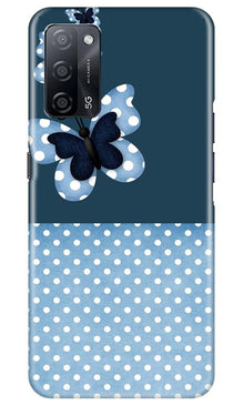White dots Butterfly Mobile Back Case for Oppo A53s 5G (Design - 31)