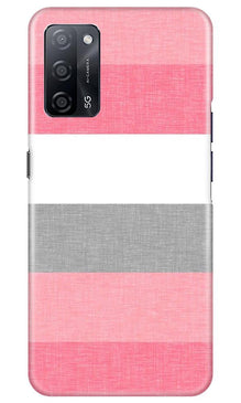 Pink white pattern Mobile Back Case for Oppo A53s 5G (Design - 55)