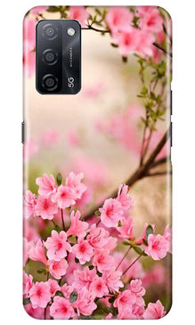Pink flowers Mobile Back Case for Oppo A53s 5G (Design - 69)