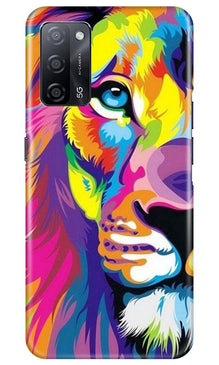 Colorful Lion Mobile Back Case for Oppo A53s 5G  (Design - 110)