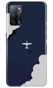 Clouds Plane Mobile Back Case for Oppo A53s 5G (Design - 196)
