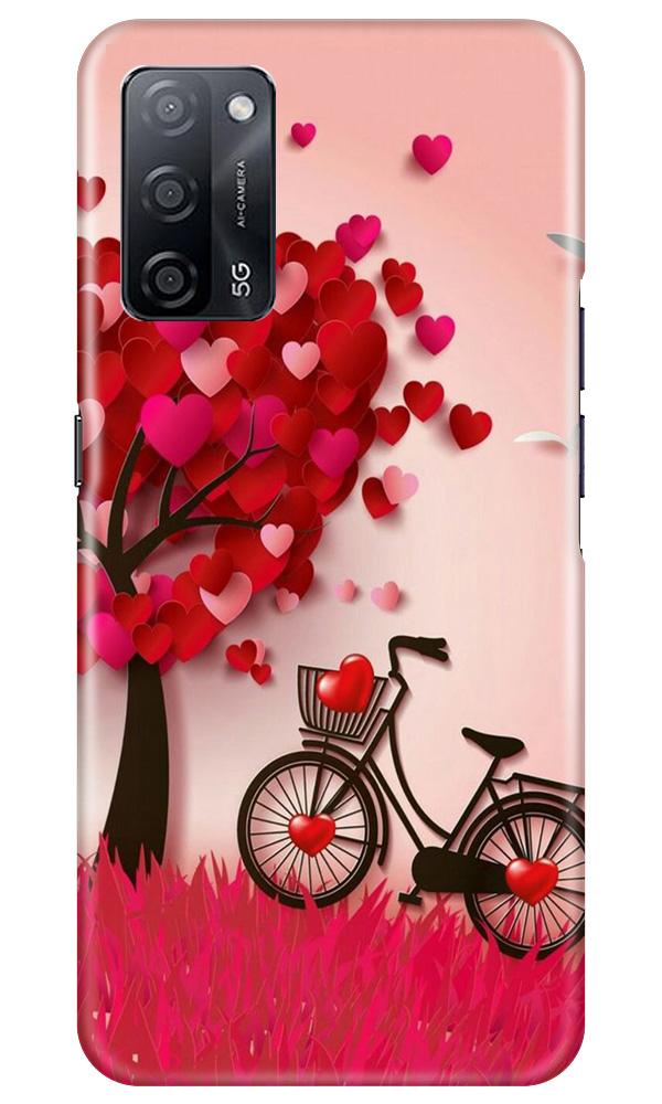 Red Heart Cycle Case for Oppo A53s 5G (Design No. 222)