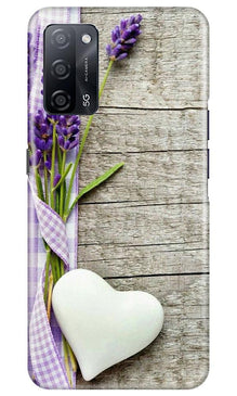 White Heart Mobile Back Case for Oppo A53s 5G (Design - 298)