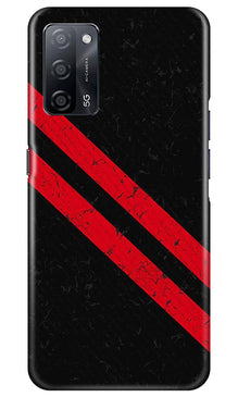 Black Red Pattern Mobile Back Case for Oppo A53s 5G (Design - 373)