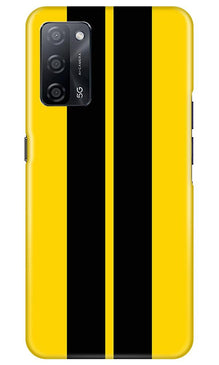 Black Yellow Pattern Mobile Back Case for Oppo A53s 5G (Design - 377)