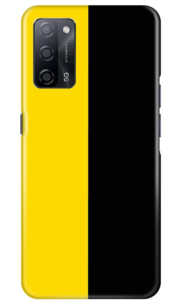 Black Yellow Pattern Mobile Back Case for Oppo A53s 5G (Design - 397)