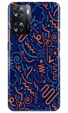 Line Art Baground Mobile Back Case for Oppo A57 2022 (Design - 26)