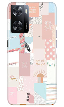 Shinny Blue Background Mobile Back Case for Oppo A57 2022 (Design - 32)