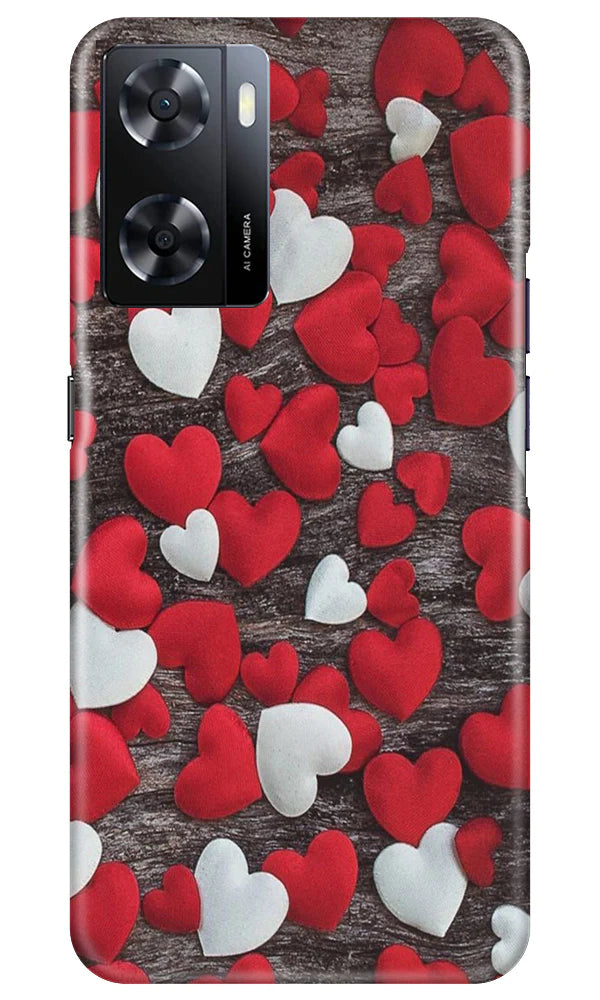 Red White Hearts Case for Oppo A57 2022  (Design - 105)
