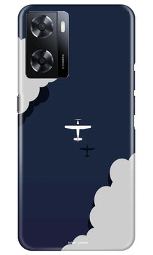 Clouds Plane Mobile Back Case for Oppo A57 2022 (Design - 165)