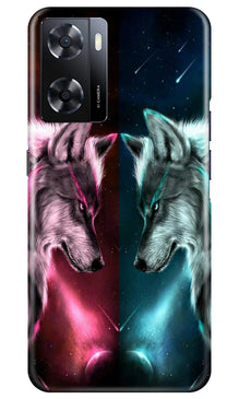 Wolf fight Mobile Back Case for Oppo A57 2022 (Design - 190)