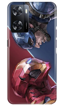 Ironman Captain America Mobile Back Case for Oppo A57 2022 (Design - 214)