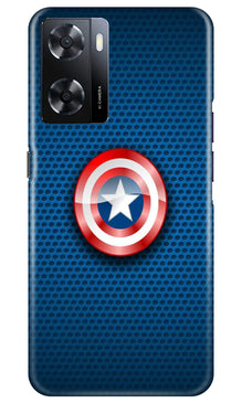 Captain America Shield Mobile Back Case for Oppo A57 2022 (Design - 222)