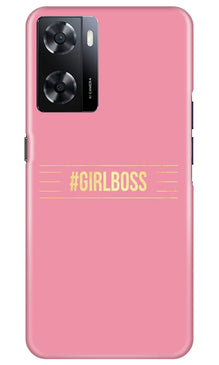 Girl Boss Pink Mobile Back Case for Oppo A57 2022 (Design - 232)