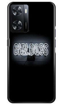 Girl Boss Black Mobile Back Case for Oppo A57 2022 (Design - 237)