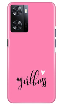 Girl Boss Pink Mobile Back Case for Oppo A57 2022 (Design - 238)