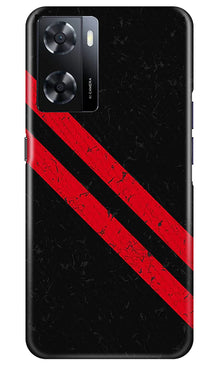Black Red Pattern Mobile Back Case for Oppo A57 2022 (Design - 332)