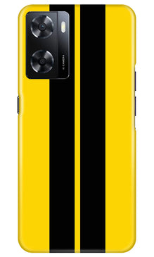 Black Yellow Pattern Mobile Back Case for Oppo A57 2022 (Design - 336)