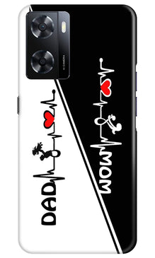 Love Mom Dad Mobile Back Case for Oppo A57 2022 (Design - 344)