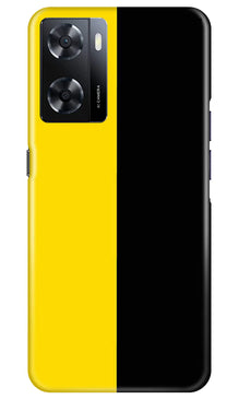 Black Yellow Pattern Mobile Back Case for Oppo A57 2022 (Design - 354)
