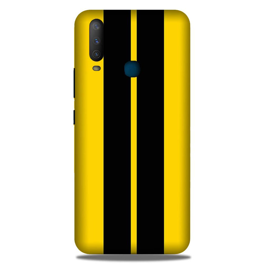 Black Yellow Pattern Mobile Back Case for Samsung Galaxy M40 (Design - 377)