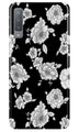 White flowers Black Background Case for Samsung M30