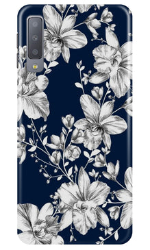 White flowers Blue Background Case for Samsung M30