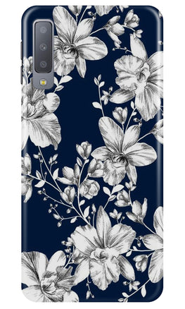 White flowers Blue Background Case for Samsung M30