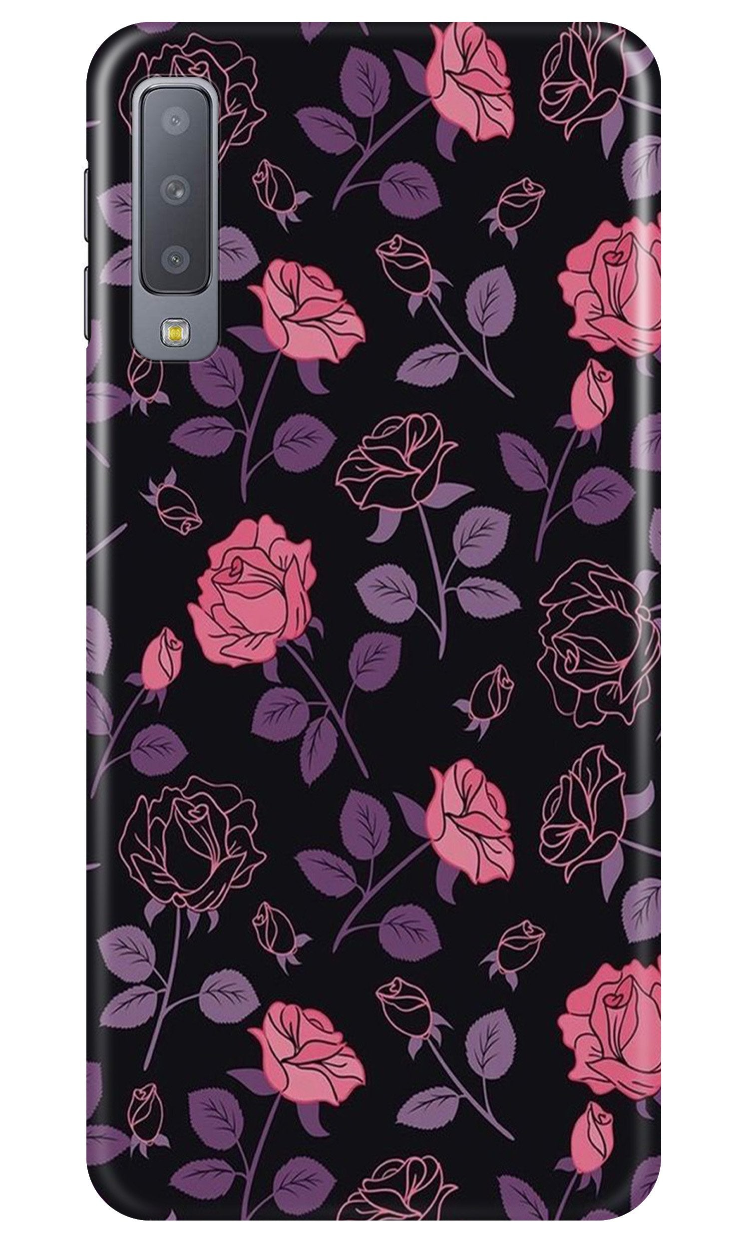Rose Black Background Case for Galaxy A7 (2018)