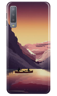 Mountains Boat Mobile Back Case for Samung Galaxy A70s (Design - 181)