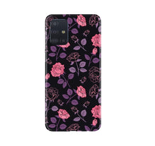 Rose Black Background Mobile Back Case for Samsung Galaxy A71 (Design - 27)