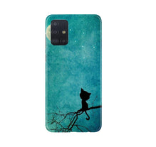 Moon cat Mobile Back Case for Samsung Galaxy A71 (Design - 70)