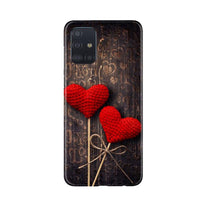 Red Hearts Mobile Back Case for Samsung Galaxy A71 (Design - 80)