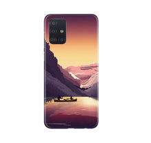 Mountains Boat Mobile Back Case for Samsung Galaxy A71 (Design - 181)