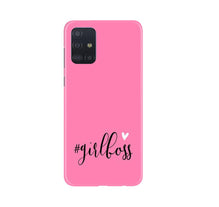 Girl Boss Pink Mobile Back Case for Samsung Galaxy A71 (Design - 269)