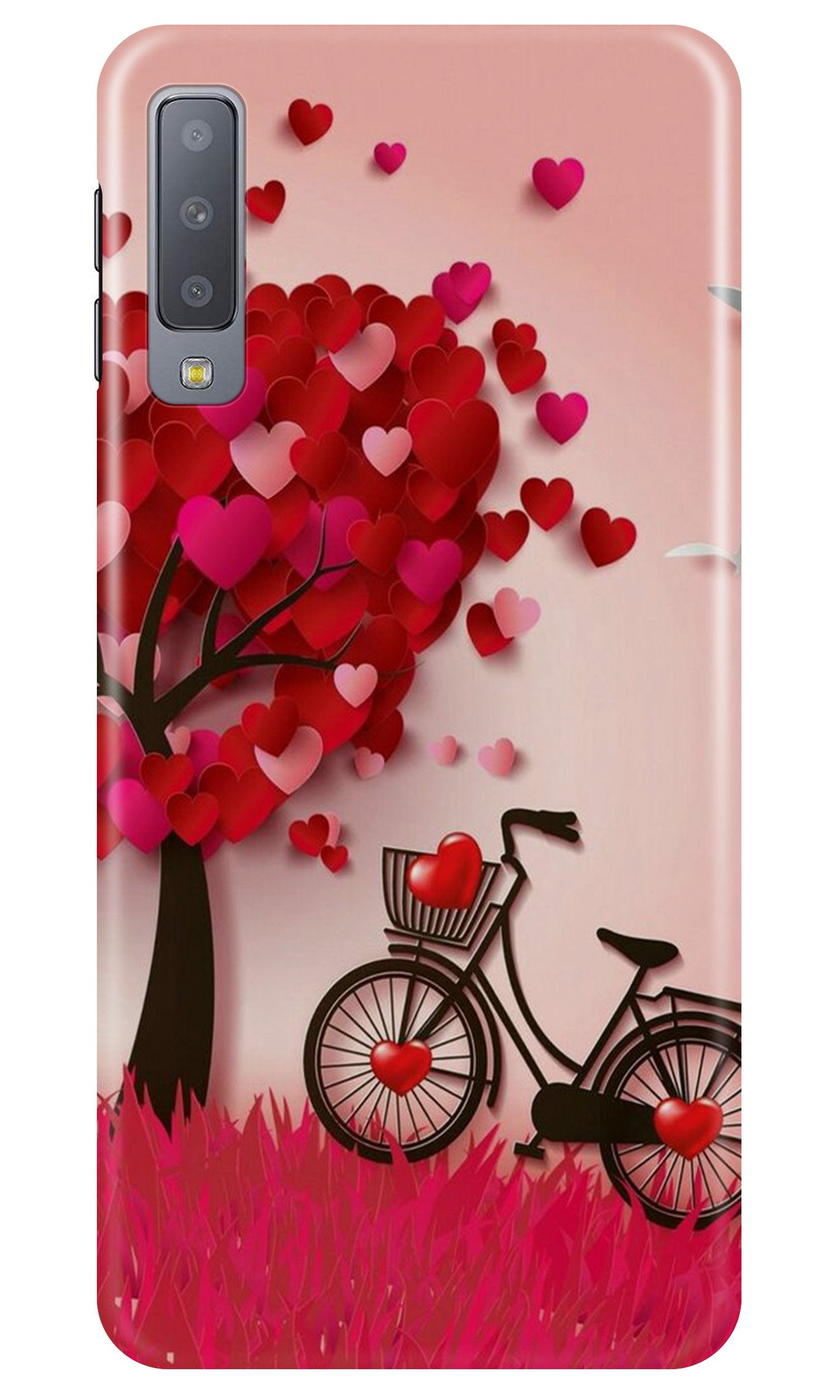 Red Heart Cycle Case for Samung Galaxy A70s (Design No. 222)