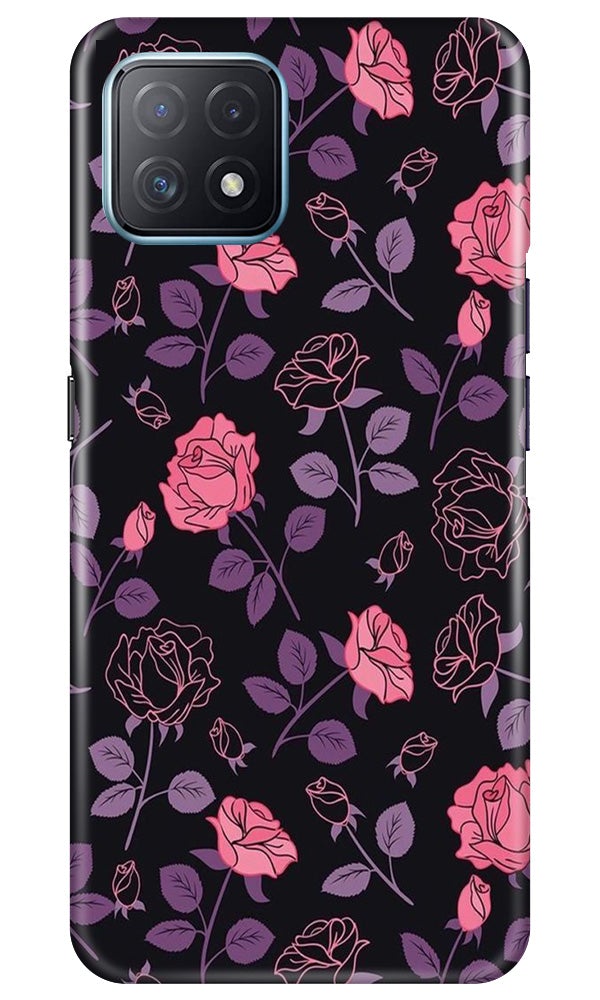 Rose Black Background Case for Oppo A72 5G