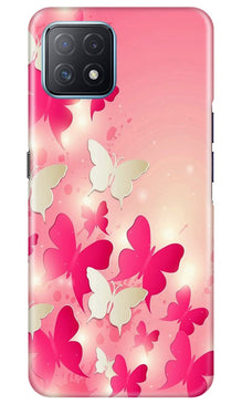 White Pick Butterflies Mobile Back Case for Oppo A73 5G (Design - 28)