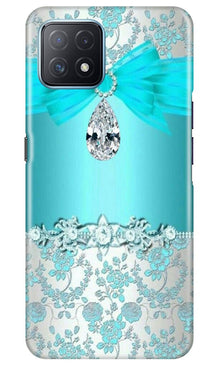 Shinny Blue Background Mobile Back Case for Oppo A73 5G (Design - 32)
