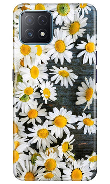 White flowers2 Mobile Back Case for Oppo A73 5G (Design - 62)