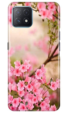 Pink flowers Mobile Back Case for Oppo A73 5G (Design - 69)