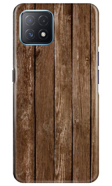 Wooden Look Mobile Back Case for Oppo A73 5G  (Design - 112)