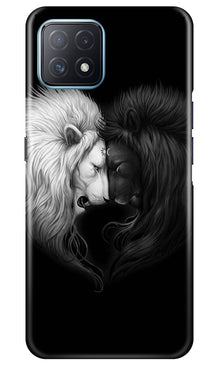 Dark White Lion Mobile Back Case for Oppo A73 5G  (Design - 140)