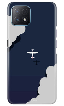 Clouds Plane Mobile Back Case for Oppo A73 5G (Design - 196)