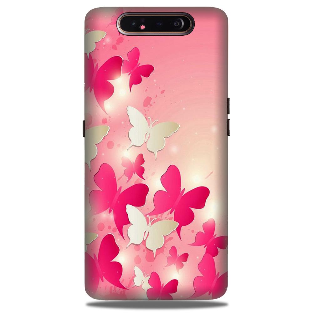 White Pick Butterflies Case for Samsung Galaxy A90