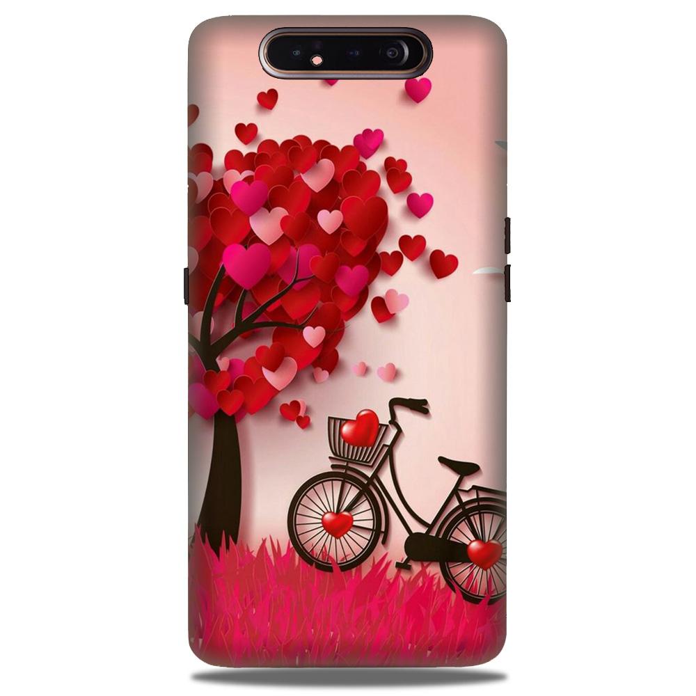 Red Heart Cycle Case for Samsung Galaxy A80 (Design No. 222)