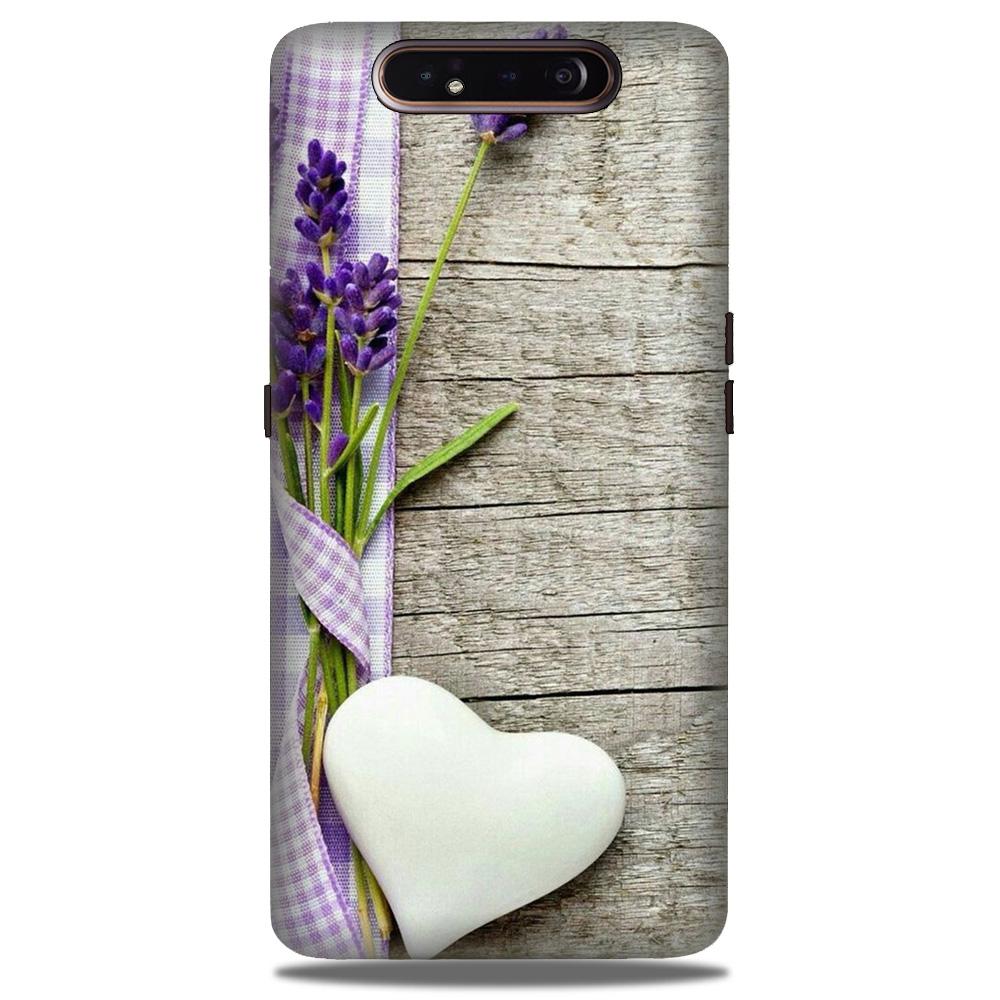 White Heart Case for Samsung Galaxy A80 (Design No. 298)